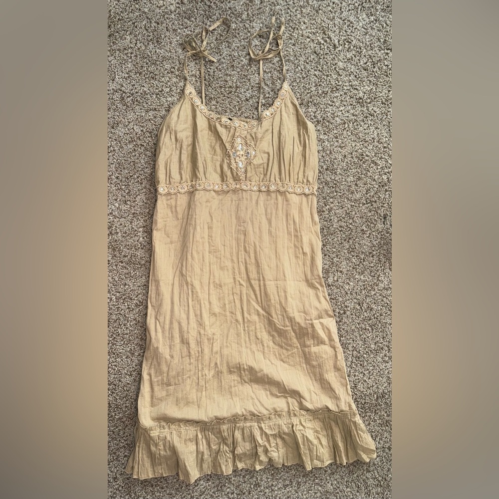 Tan Rhinestone Dress - Picture 4 of 6